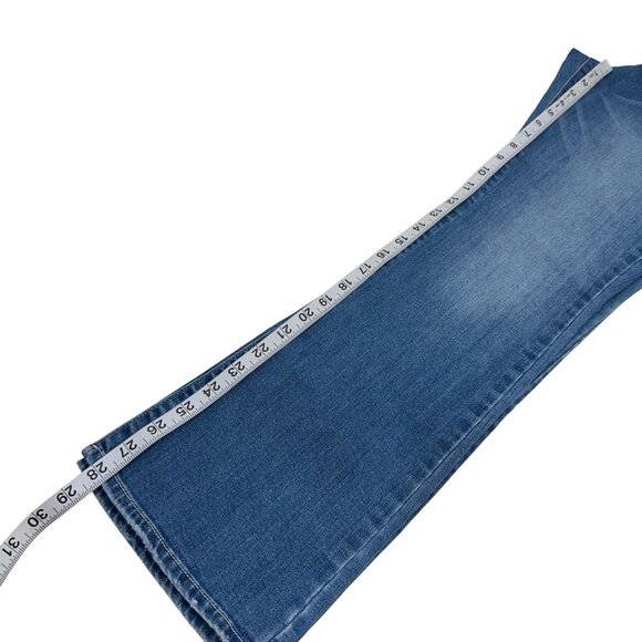 Arizona Jean Co. Womens Flared Leg Blue Denim Jeans Size 7 Short Western - Picture 7 of 13